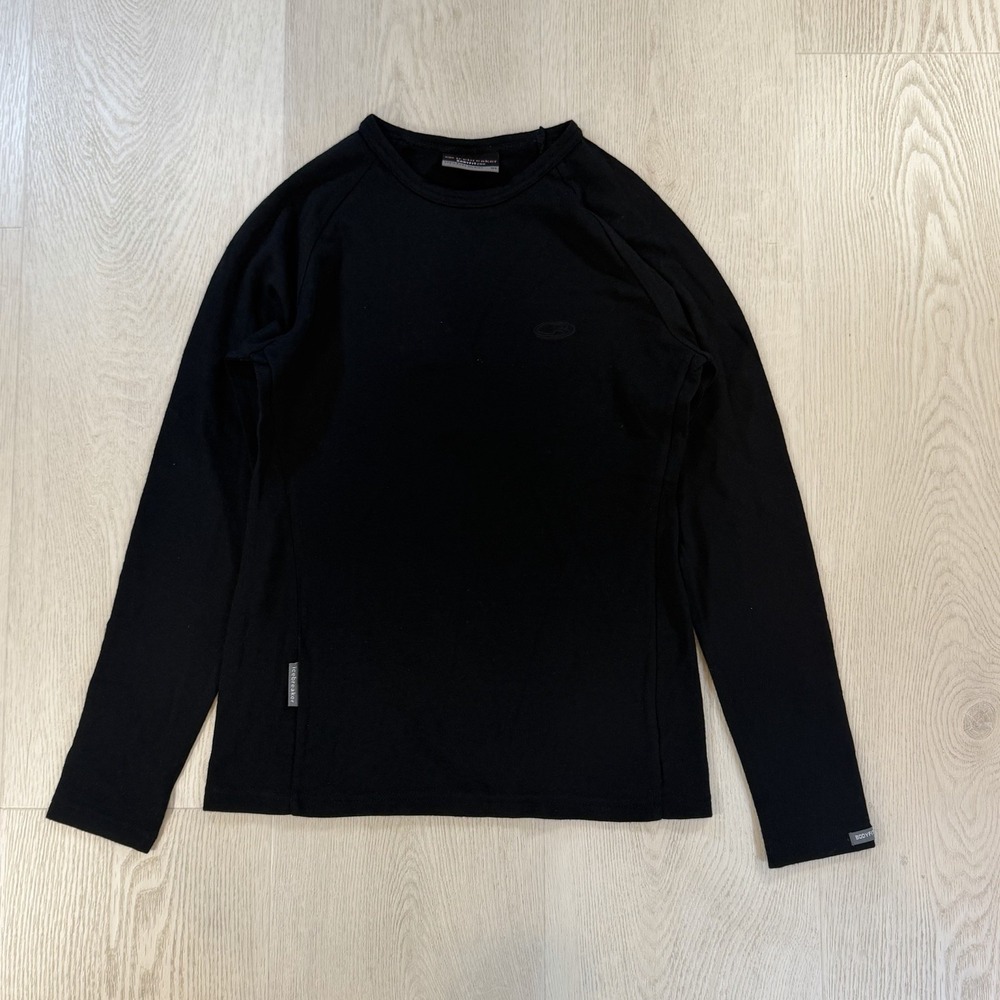 Icebreaker Shirt Womens Small Black Bodyfit 260 Merino Wool Long Sleeve Top